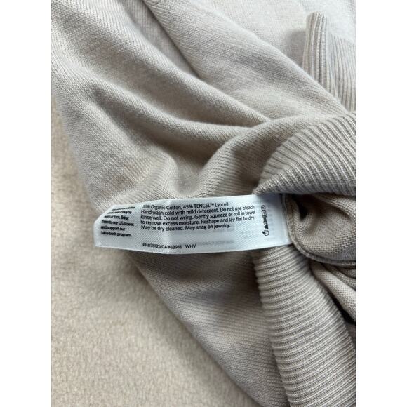 Eileen Fisher Women's Beige Peruvian Organic Cotton blend V Neck Petite Small - Picture 8 of 8
